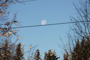 super moon on  a wire